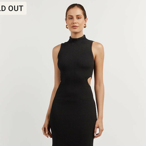 Dissh Knit NWT Sutherland Black High Neck Cutout Dress M - Picture 2 of 9